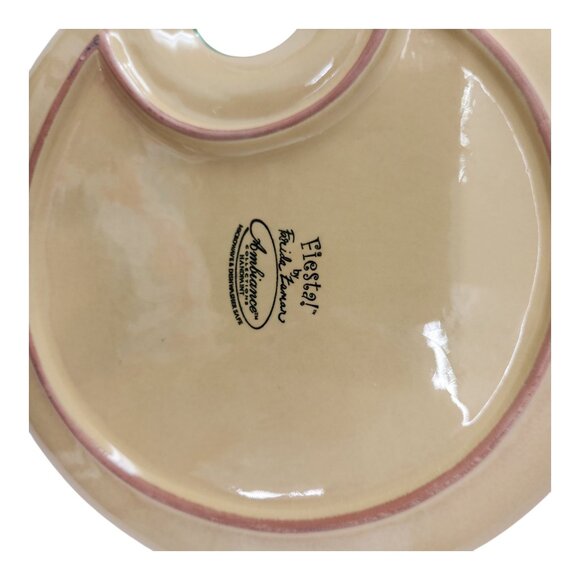 FIESTA Farida Zaman Ambiance Collection Ceramic 8" Handpainted Snack Plate - Picture 6 of 6
